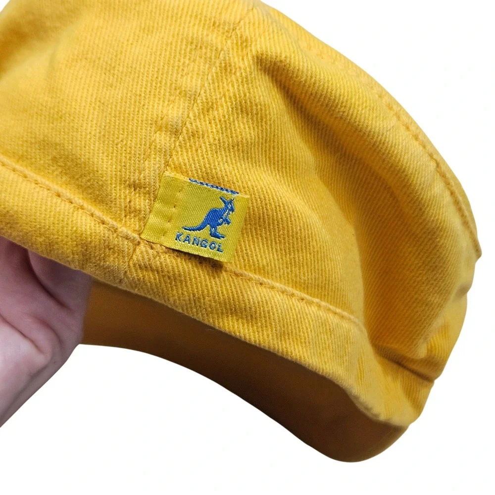 Kangol Army Cap Kids KS/KM Yellow Cotton Flexfit Cadet Hat Streetwear Skater